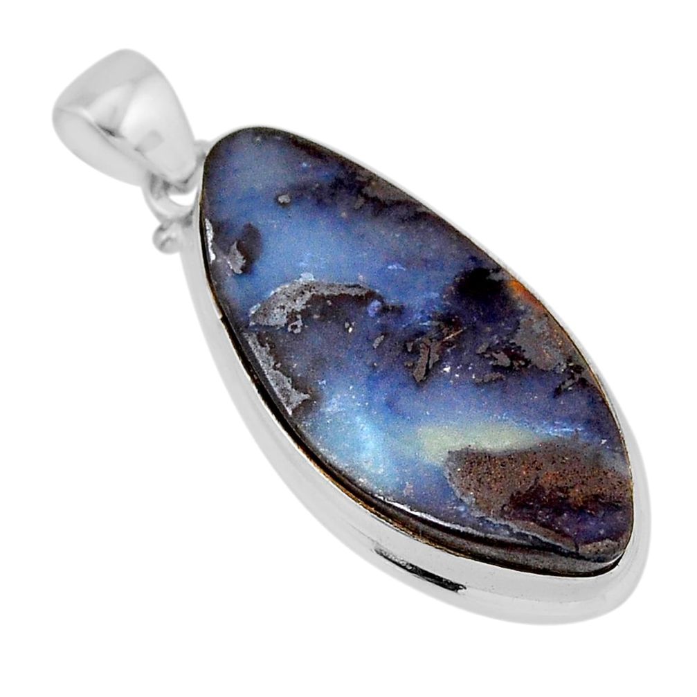 925 sterling silver 18.94cts natural brown boulder opal pendant jewelry y57109