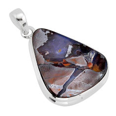 925 sterling silver 16.94cts natural brown boulder opal pendant jewelry y64278