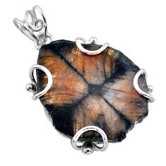 925 sterling silver 21.95cts natural brown chiastolite pendant jewelry t47950