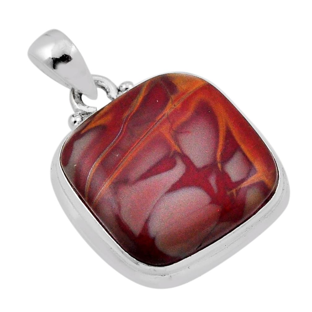 925 sterling silver 14.15cts natural brown coffee bean jasper pendant n37046