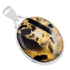 925 sterling silver 18.10cts natural brown coffee bean jasper pendant y42203