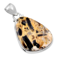 925 sterling silver 16.34cts natural brown coffee bean jasper pendant y42207