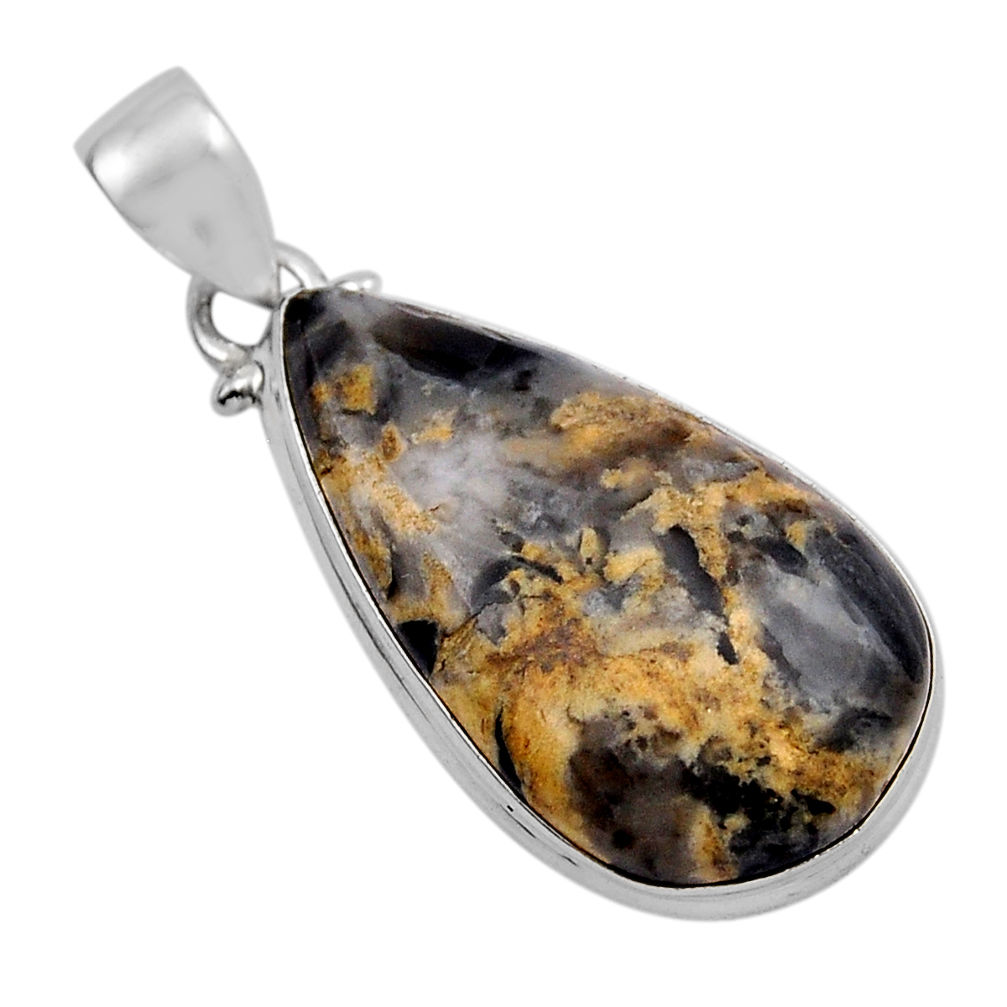 925 sterling silver 13.51cts natural brown coffee bean jasper pendant y42210