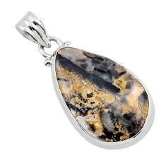 925 sterling silver 13.66cts natural brown coffee bean jasper pendant y42215