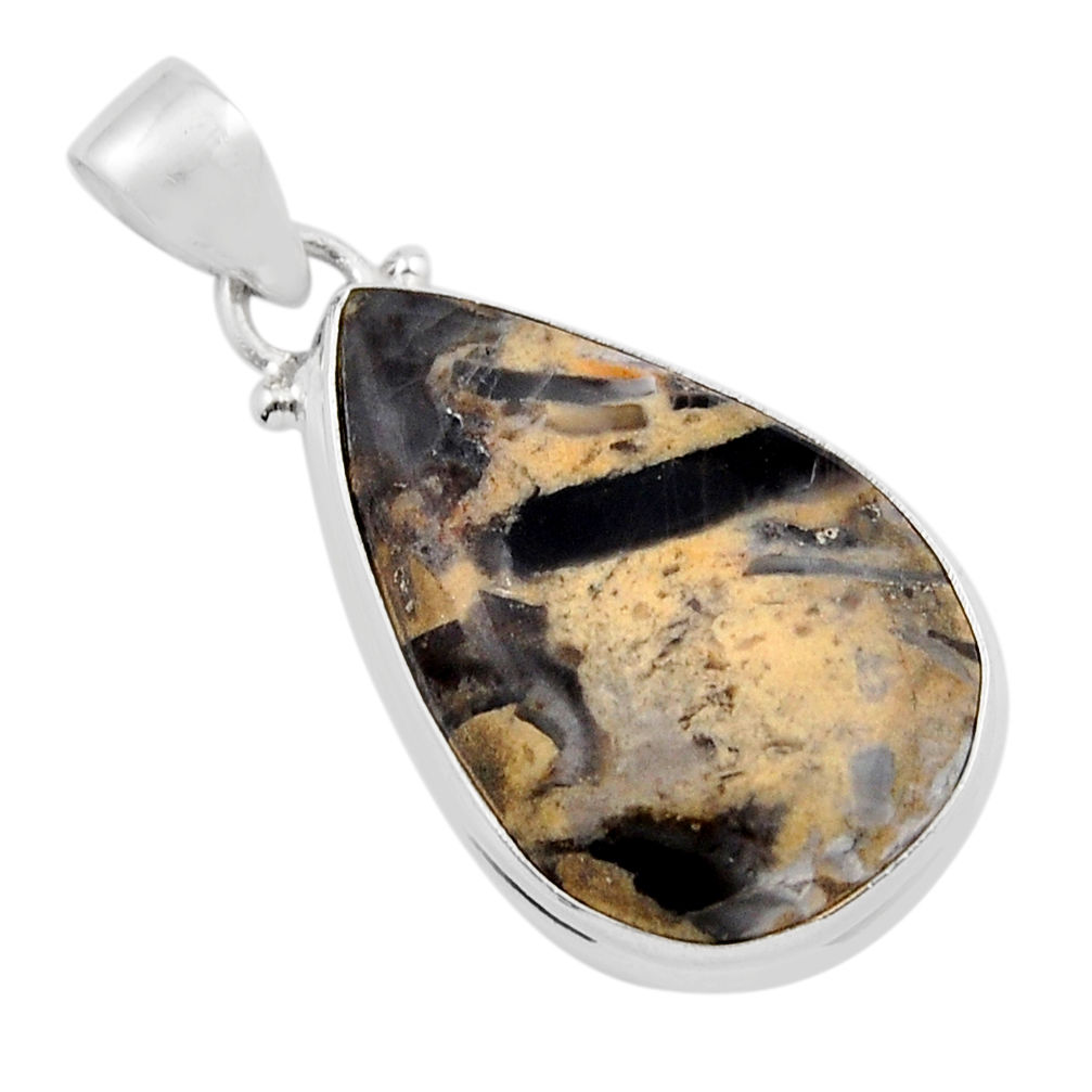 925 sterling silver 15.02cts natural brown coffee bean jasper pendant y42218