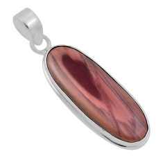 925 sterling silver 15.02cts natural brown imperial jasper oval pendant n30399