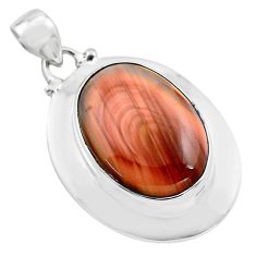Clearance Sale- 925 sterling silver 18.98cts natural brown imperial jasper oval pendant p85192