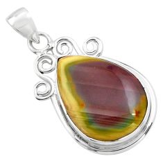 925 sterling silver 17.57cts natural brown imperial jasper pear pendant p85195