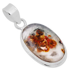 925 sterling silver 12.07cts natural brown montana agate pendant jewelry n30408