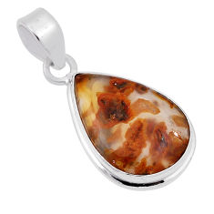 925 sterling silver 11.69cts natural brown montana agate pendant jewelry n30420