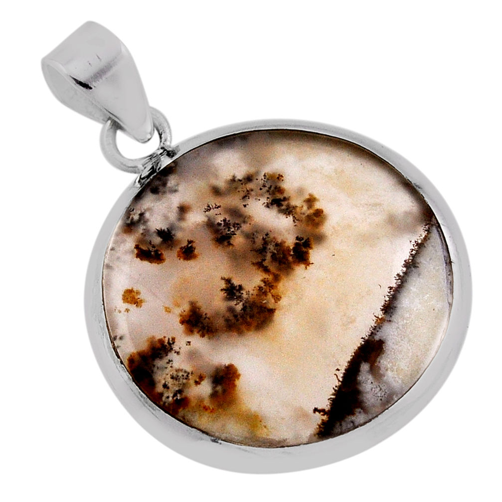925 sterling silver 16.85cts natural brown montana agate pendant jewelry n32073