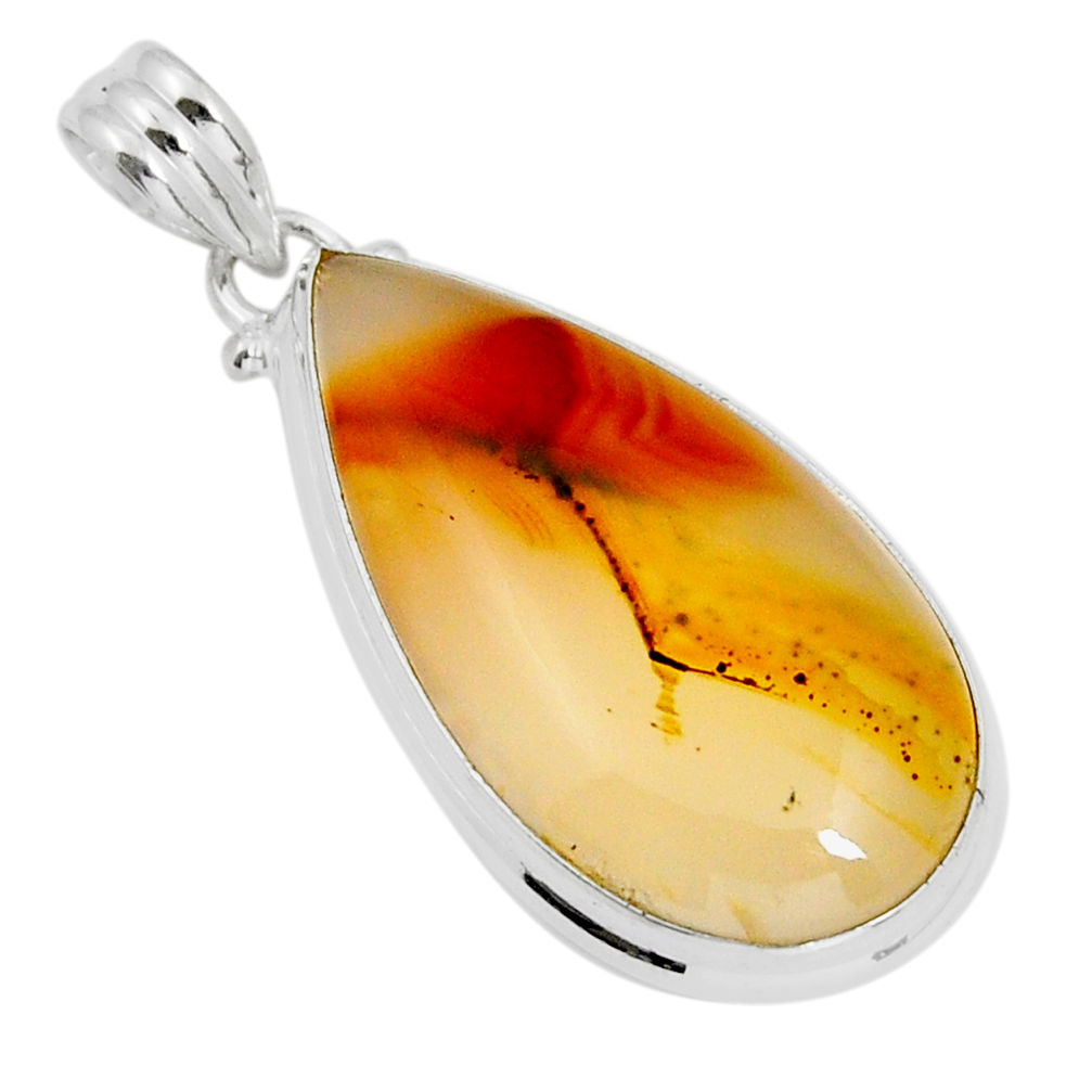 925 sterling silver 18.41cts natural brown montana agate pendant jewelry y5253