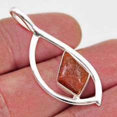 925 sterling silver 4.24cts natural brown mookaite fancy pendant jewelry y90219