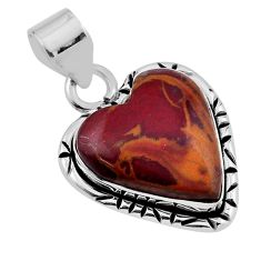 925 sterling silver 19.12cts natural brown mookaite heart pendant jewelry n32680