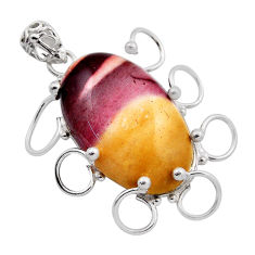925 sterling silver 25.28cts natural brown mookaite oval pendant jewelry n25306
