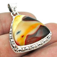 925 sterling silver 21.32cts natural brown mookaite pendant jewelry t53453