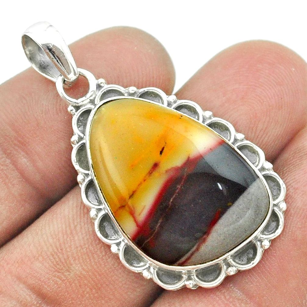 925 sterling silver 16.17cts natural brown mookaite pendant jewelry t53454