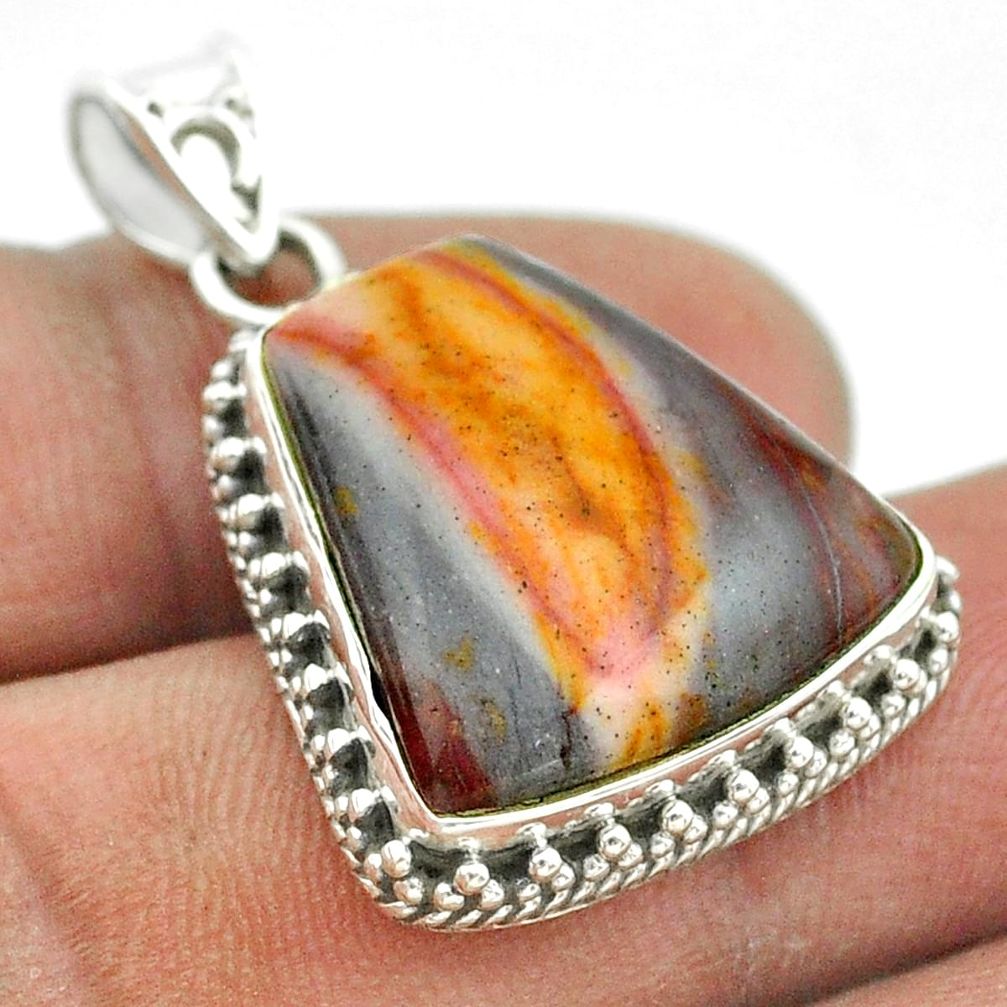 925 sterling silver 16.65cts natural brown mookaite pendant jewelry t53458