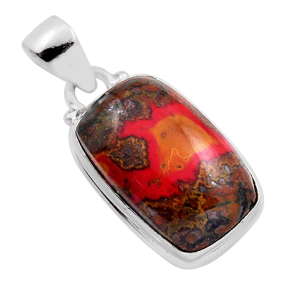 925 sterling silver 10.72cts natural brown moroccan seam agate pendant n25474