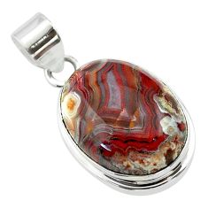 925 sterling silver 16.70cts natural brown moroccan seam agate pendant t53819