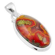 925 sterling silver 13.42cts natural brown moroccan seam agate pendant u27695
