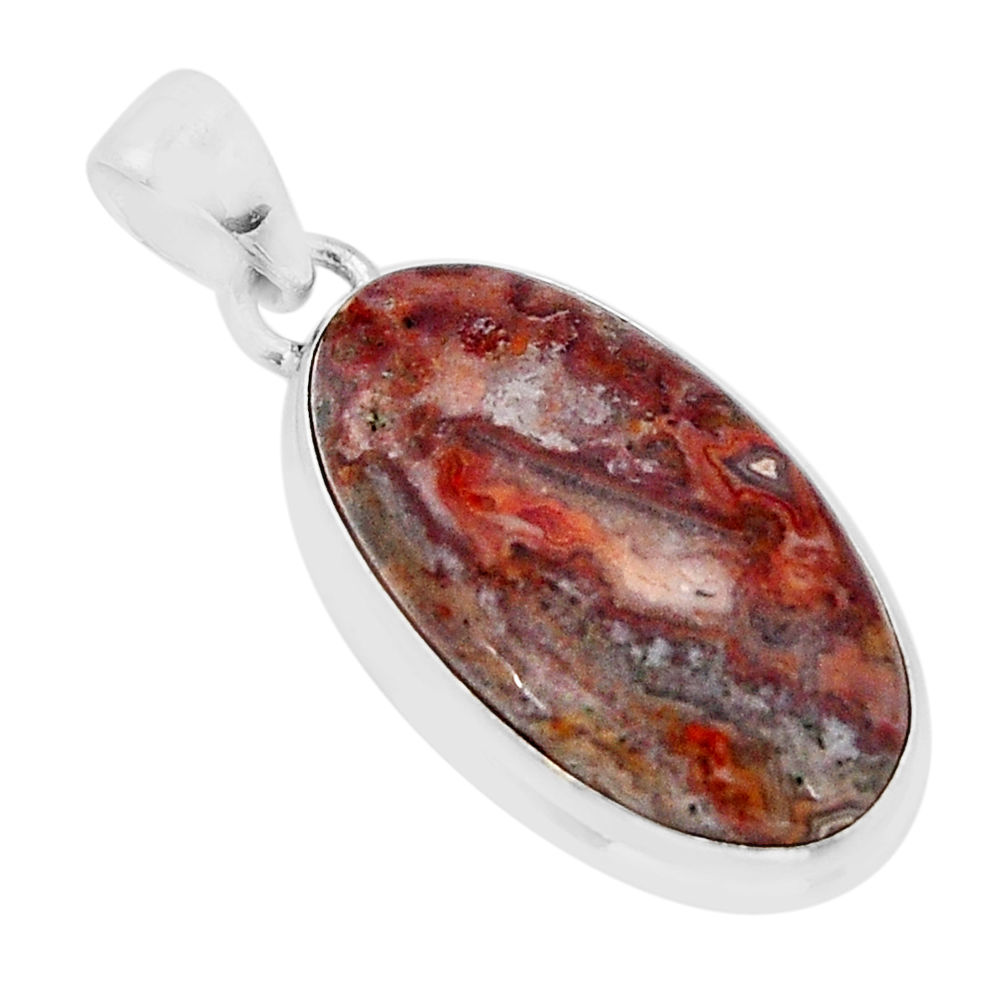 925 sterling silver 14.47cts natural brown moroccan seam agate pendant y61865
