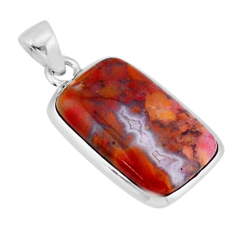 925 sterling silver 15.68cts natural brown moroccan seam agate pendant y69203