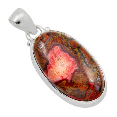 925 sterling silver 14.47cts natural brown moroccan seam agate pendant y87548