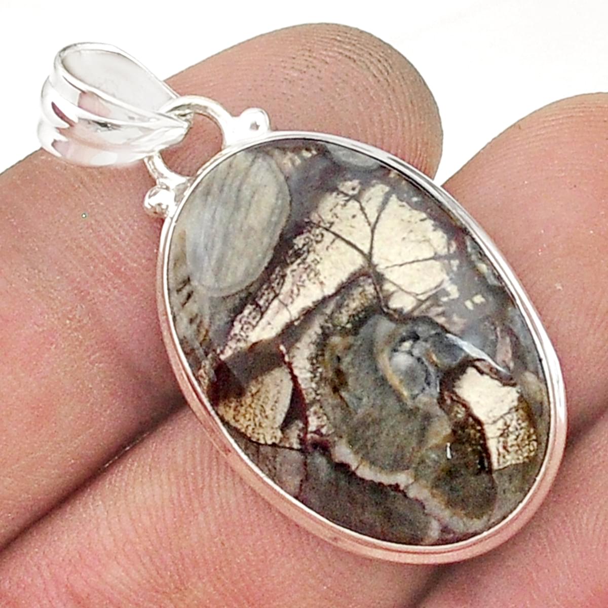 Mushroom Rhyolite hotsell Oval Scalloped Pendant