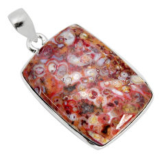 925 sterling silver 22.44cts natural brown picture jasper pendant jewelry y77477