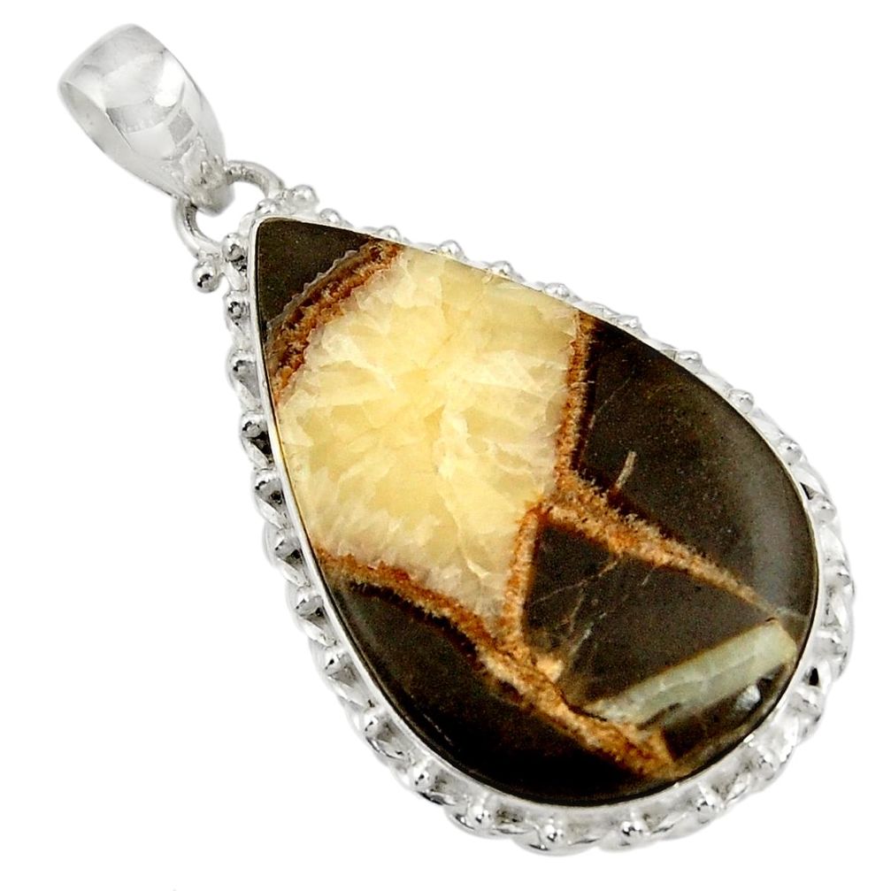 ver 28.73cts natural brown septarian gonads pendant d41537