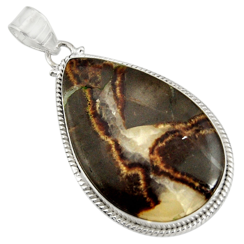 ver 29.93cts natural brown septarian gonads pendant d41540