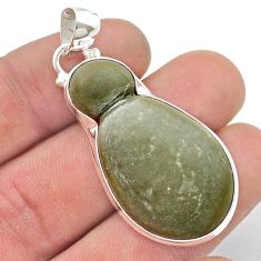 925 sterling silver 45.21cts natural fairy stone fancy pendant jewelry u45355