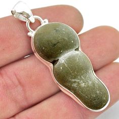 925 sterling silver 36.45cts natural fairy stone fancy pendant jewelry u45357