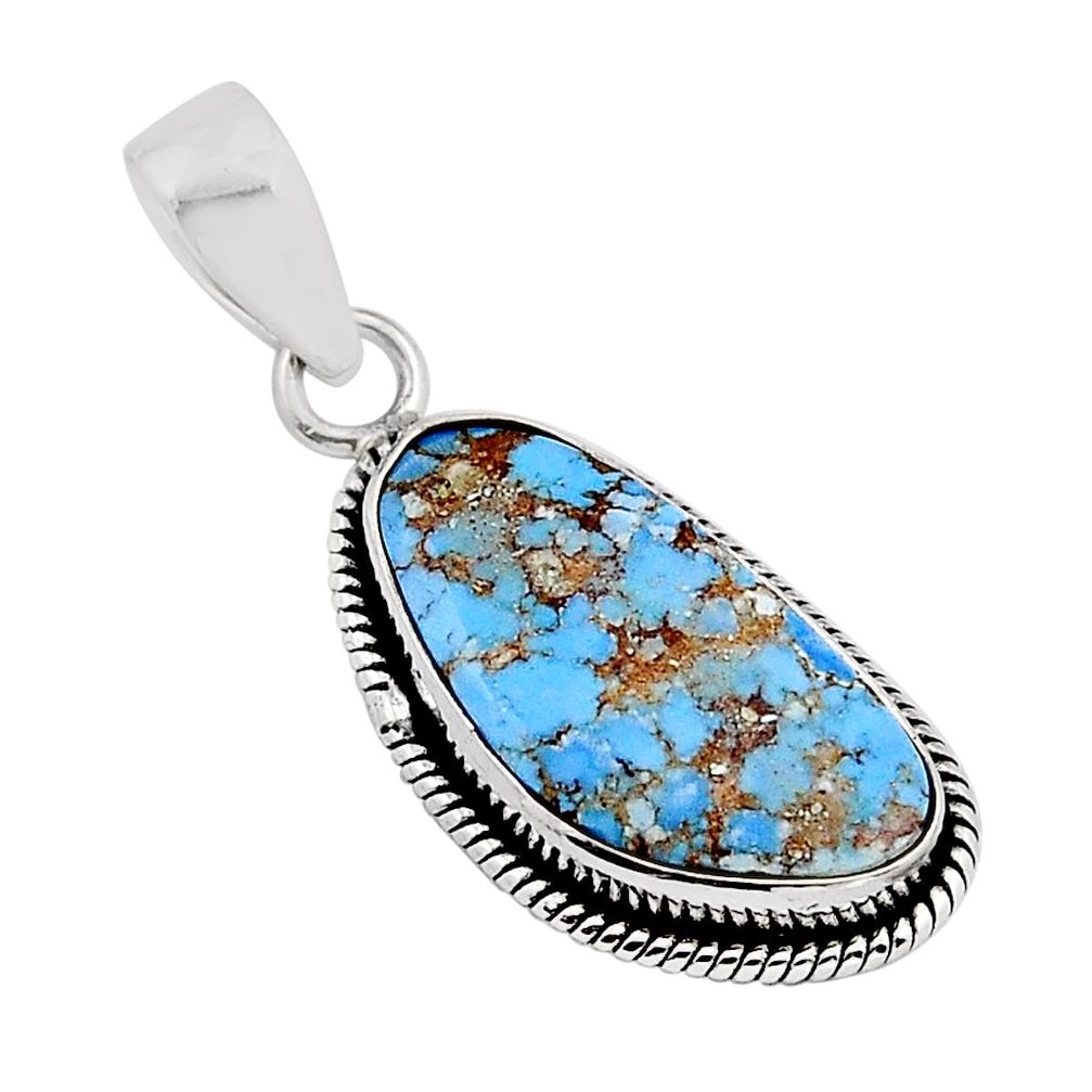 925 sterling silver 9.86cts natural golden hills turquoise fancy pendant y82203