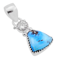 925 sterling silver 6.21cts natural golden hills turquoise topaz pendant n43265