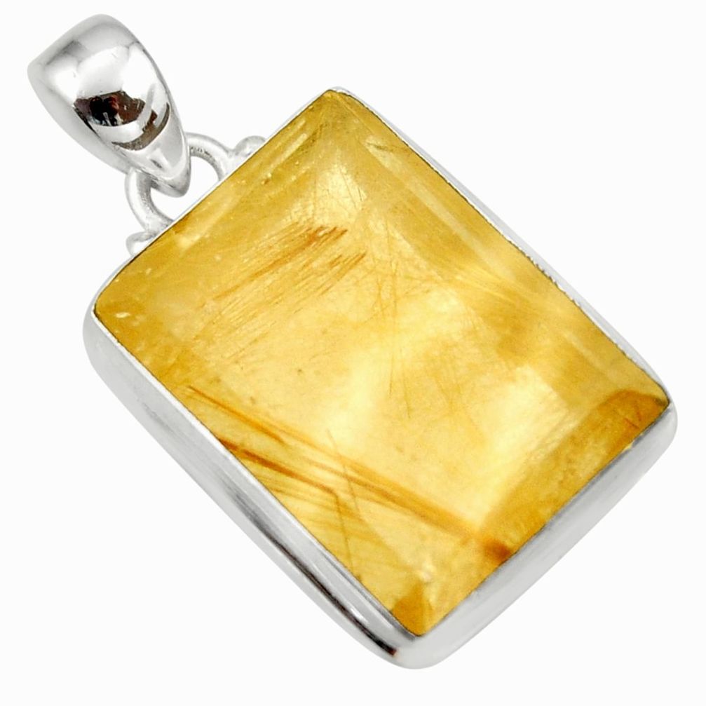 ver 29.78cts natural golden rutile octagan pendant d41640