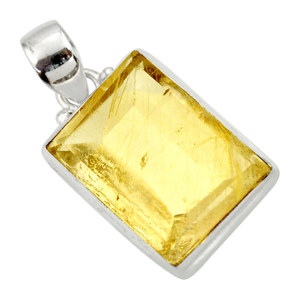 ver 18.70cts natural golden rutile pendant jewelry d41630