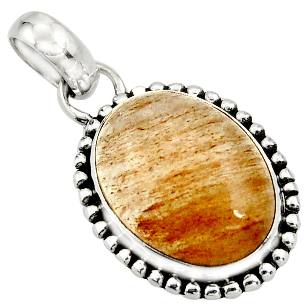 925 sterling silver 13.70cts natural golden rutile pendant jewelry r26535