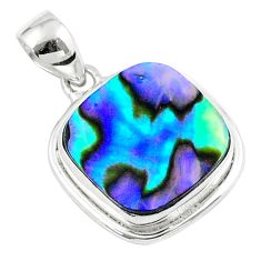 925 sterling silver 11.44cts natural green abalone paua seashell pendant u19493