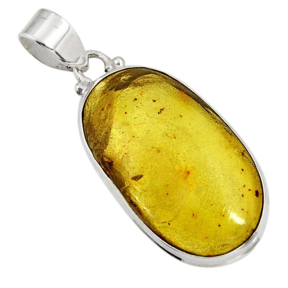 ver 16.03cts natural green amber from colombia pendant d41277