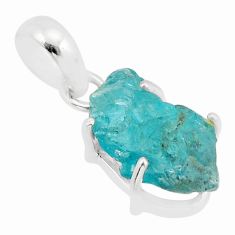 925 sterling silver 9.05cts natural green apatite rough pendant jewelry y63415