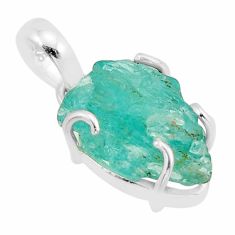 925 sterling silver 10.63cts natural green apatite rough pendant jewelry y63417