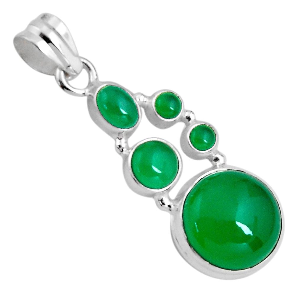 925 sterling silver 16.46cts natural green chalcedony pendant jewelry p89224