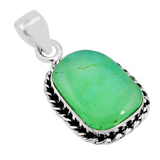 925 sterling silver 8.11cts natural green chalcedony pendant jewelry y71296