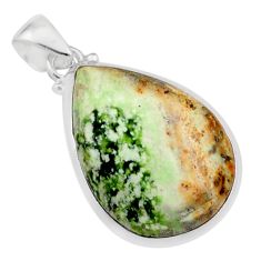 925 sterling silver 13.62cts natural green chrome chalcedony pear pendant t78880