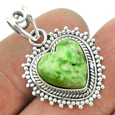 925 sterling silver 6.57cts natural green chrome chalcedony pendant t56020