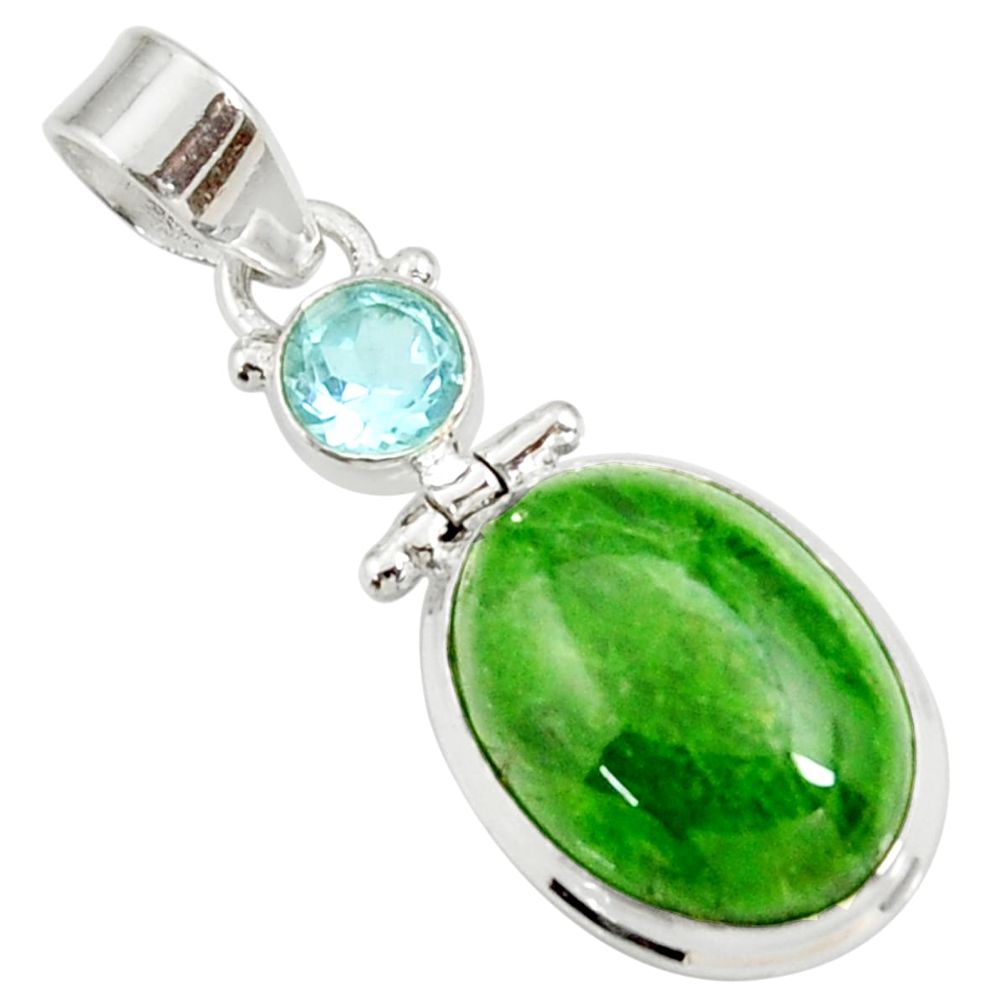 925 sterling silver 15.15cts natural green chrome diopside topaz pendant d42628