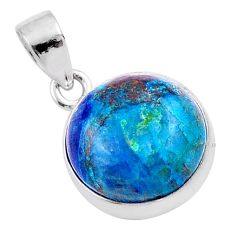 925 sterling silver 12.18cts natural green chrysocolla pendant jewelry u17834