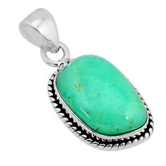925 sterling silver 6.47cts natural green chrysoprase pendant jewelry y71318